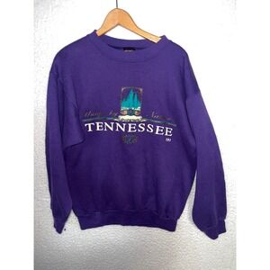 Vintage TSI Tennessee Sweatshirt Mens Large Purple Graphic Crewneck 90s USA made